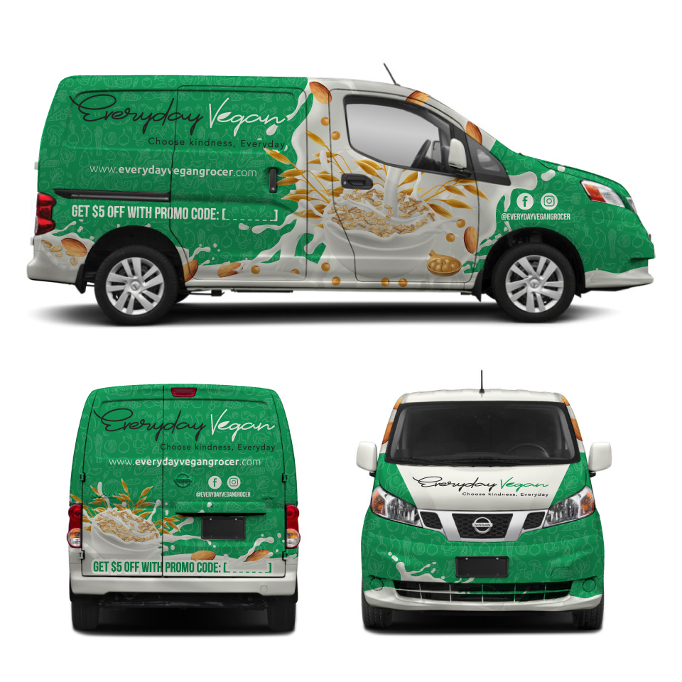 Car Wrap Design by Yoga Tri for Everyday Vegan Grocer | Design #25242212