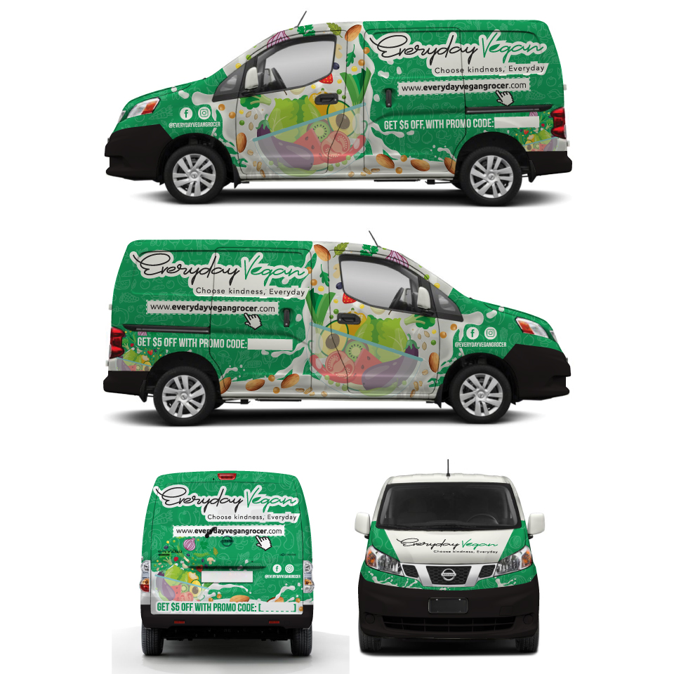 Car Wrap Design by Yoga Tri for Everyday Vegan Grocer | Design #25265086
