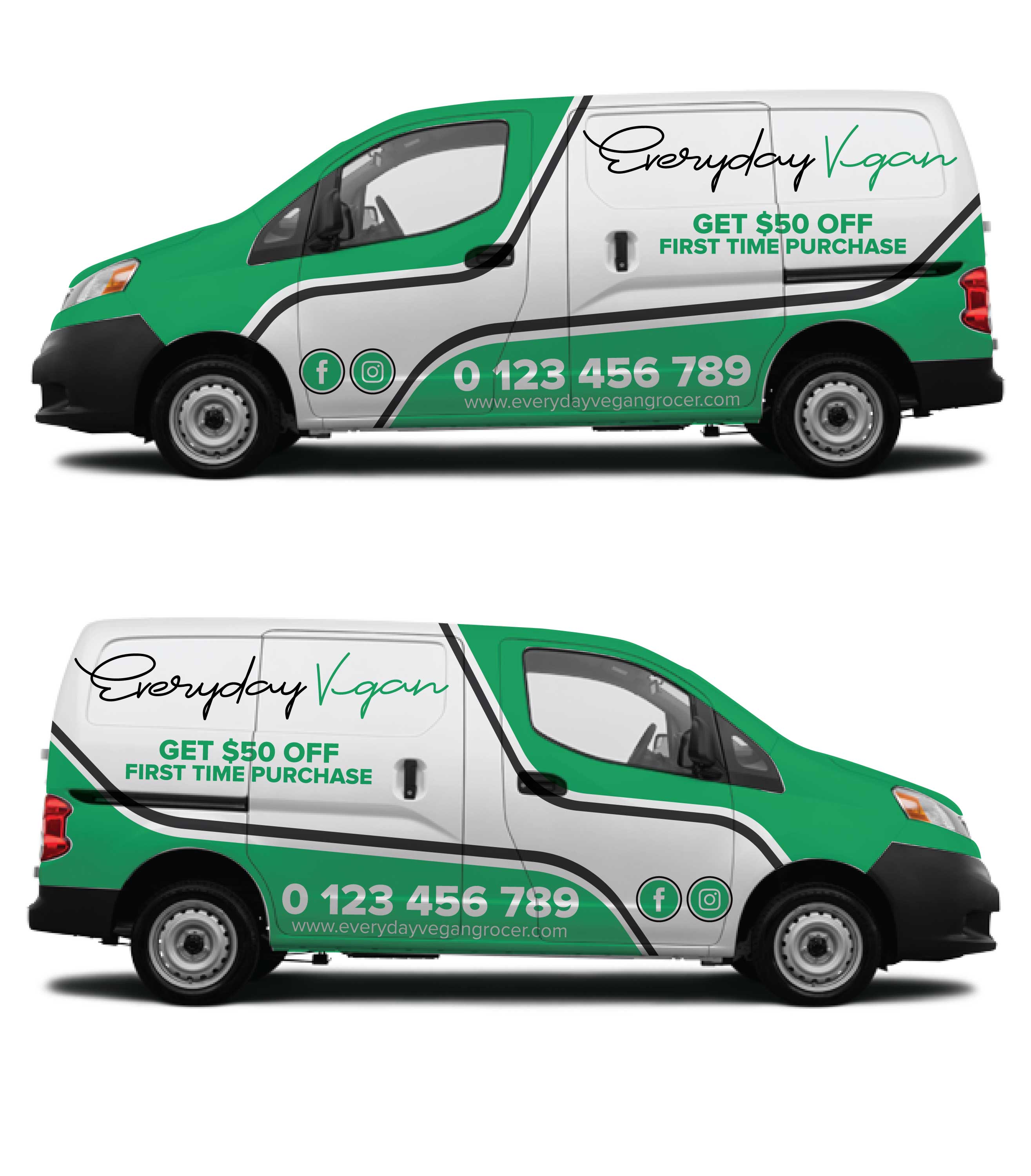 Car Wrap Design by Shumaila Kiran for Everyday Vegan Grocer | Design #25230357