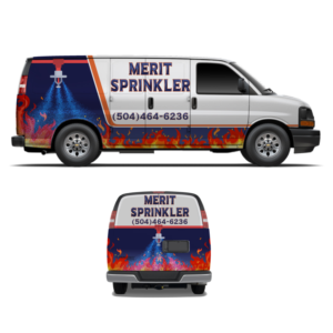 Merit Sprinkler Van Wrap, Fire sprinkler putting out fire | Car Wrap-Design von Yoga Tri