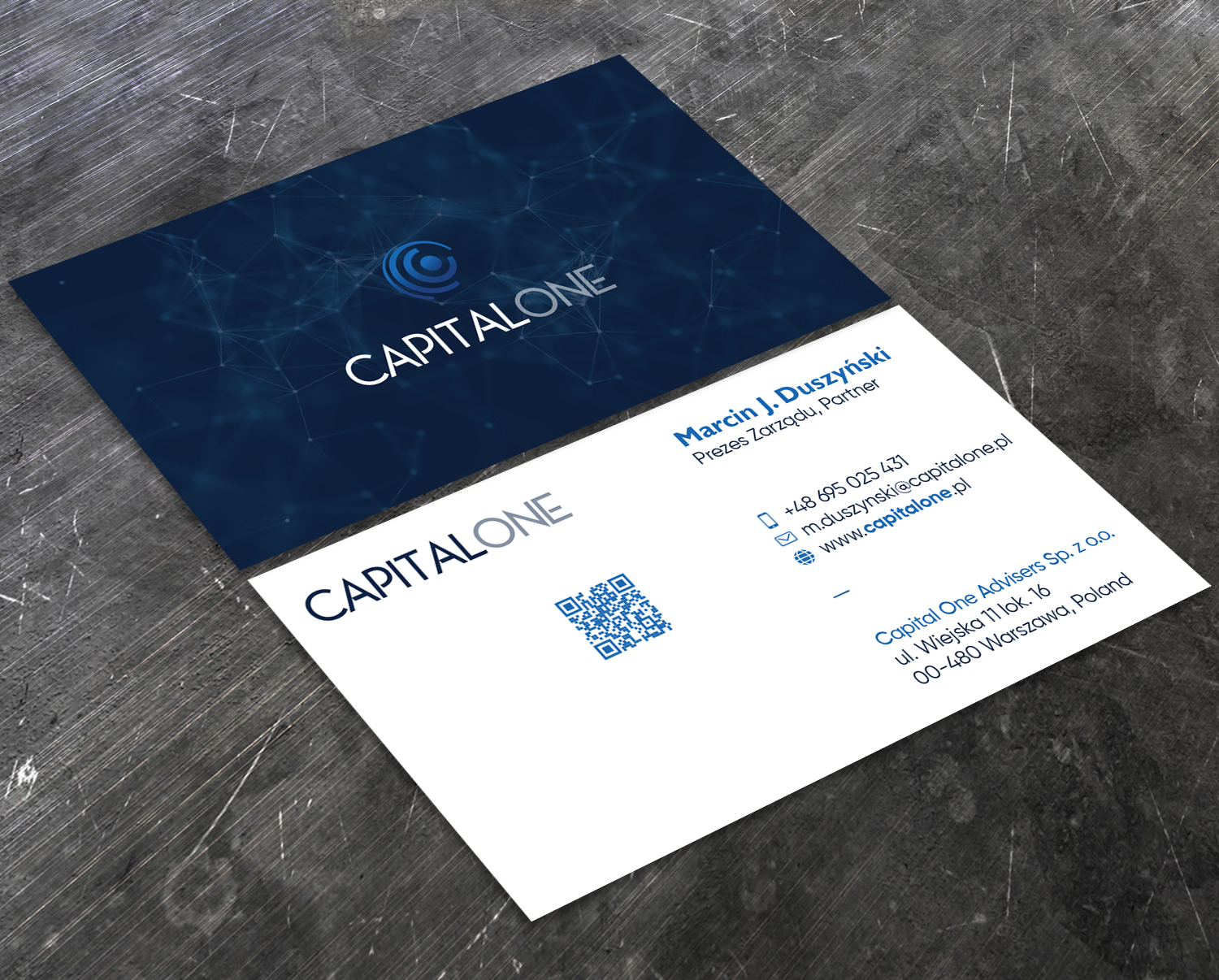 Business Card Design by Verified artistry (Design garden) for CAPITAL ONE PARTNERS SP. Z O.O. SP.K. | Design #25243018