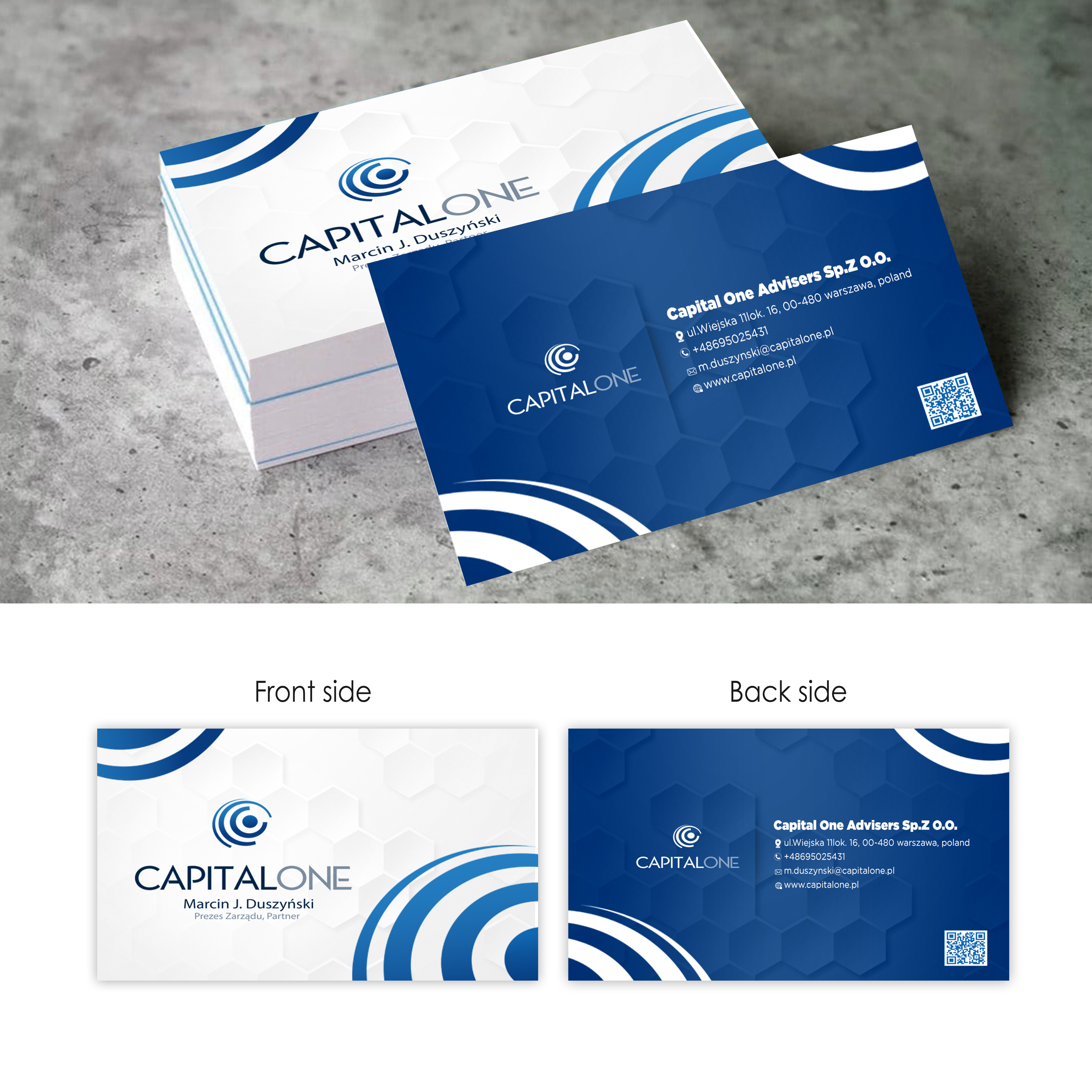 Design de Carte de Visite par SWASTIK pour CAPITAL ONE PARTNERS SP. Z O.O. SP.K. | Design #25270123