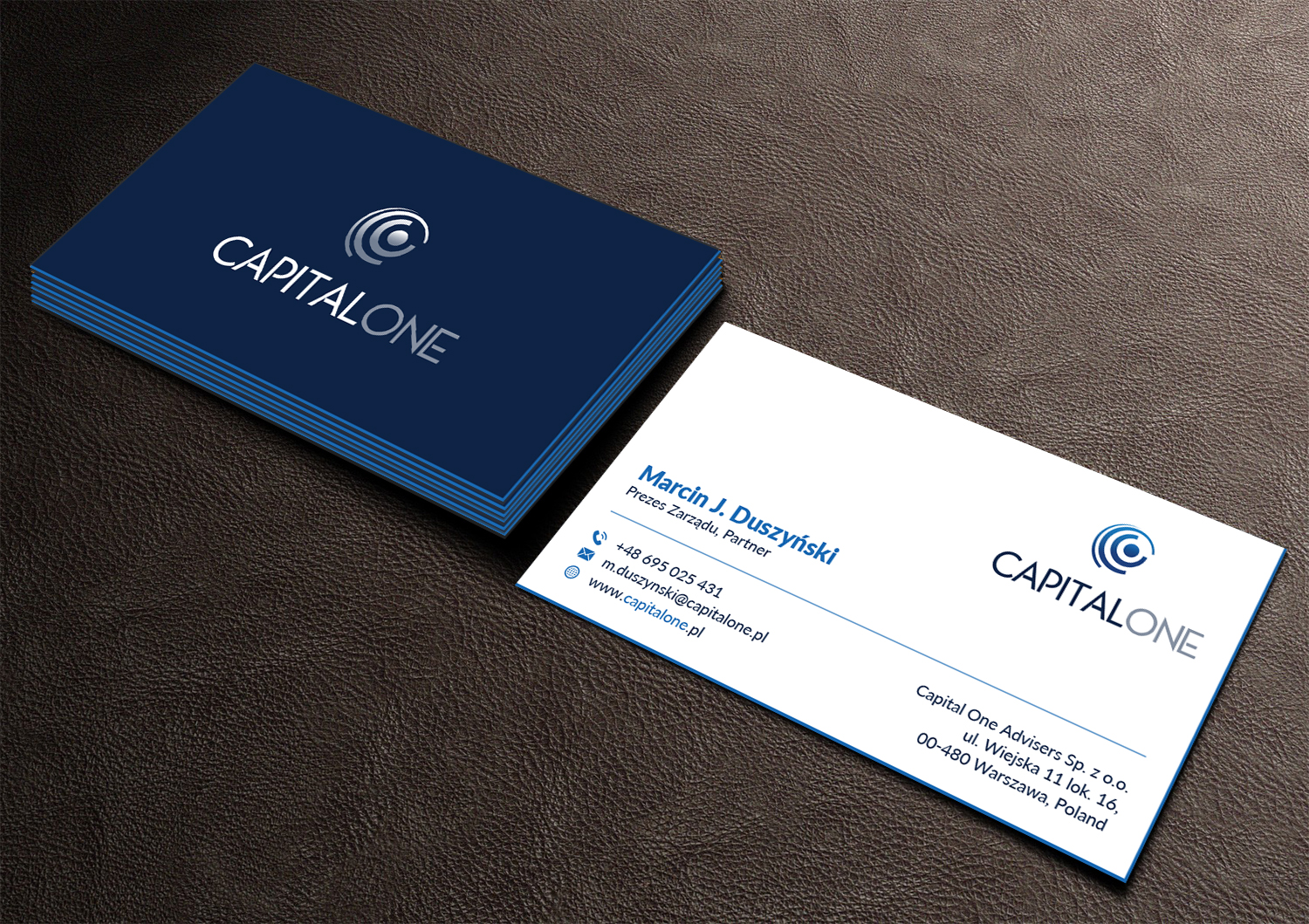 Design de Carte de Visite par Musa. A pour CAPITAL ONE PARTNERS SP. Z O.O. SP.K. | Design #25239494