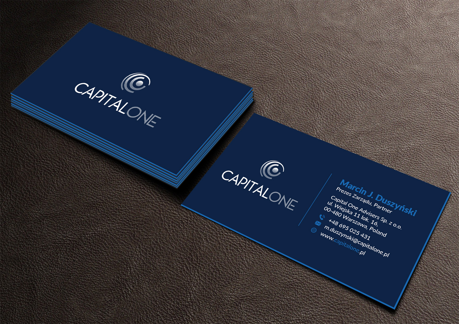 Business Card Design by Musa. A for CAPITAL ONE PARTNERS SP. Z O.O. SP.K. | Design #25239496