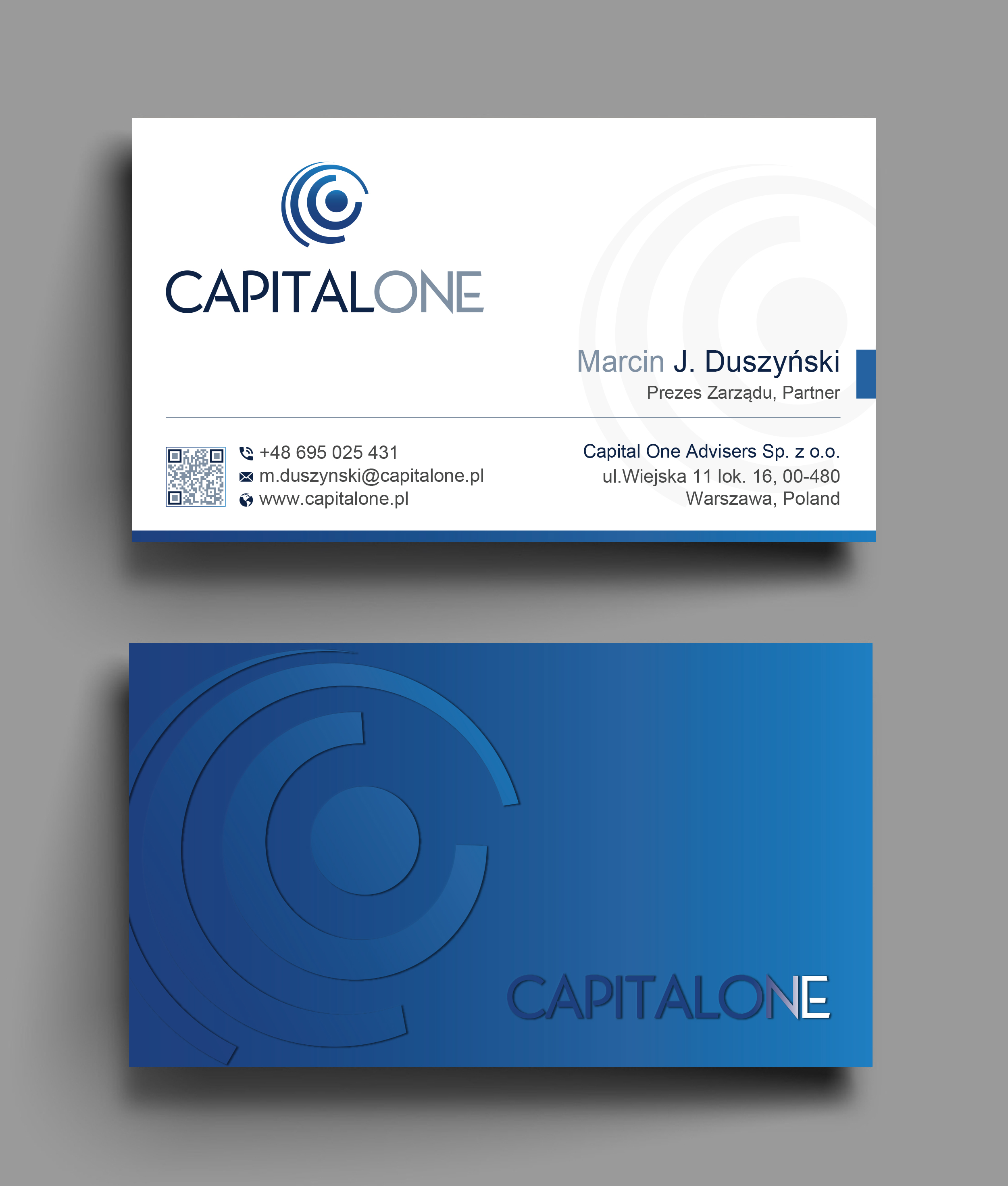 Business Card Design by Uttom 2 for CAPITAL ONE PARTNERS SP. Z O.O. SP.K. | Design #25270609