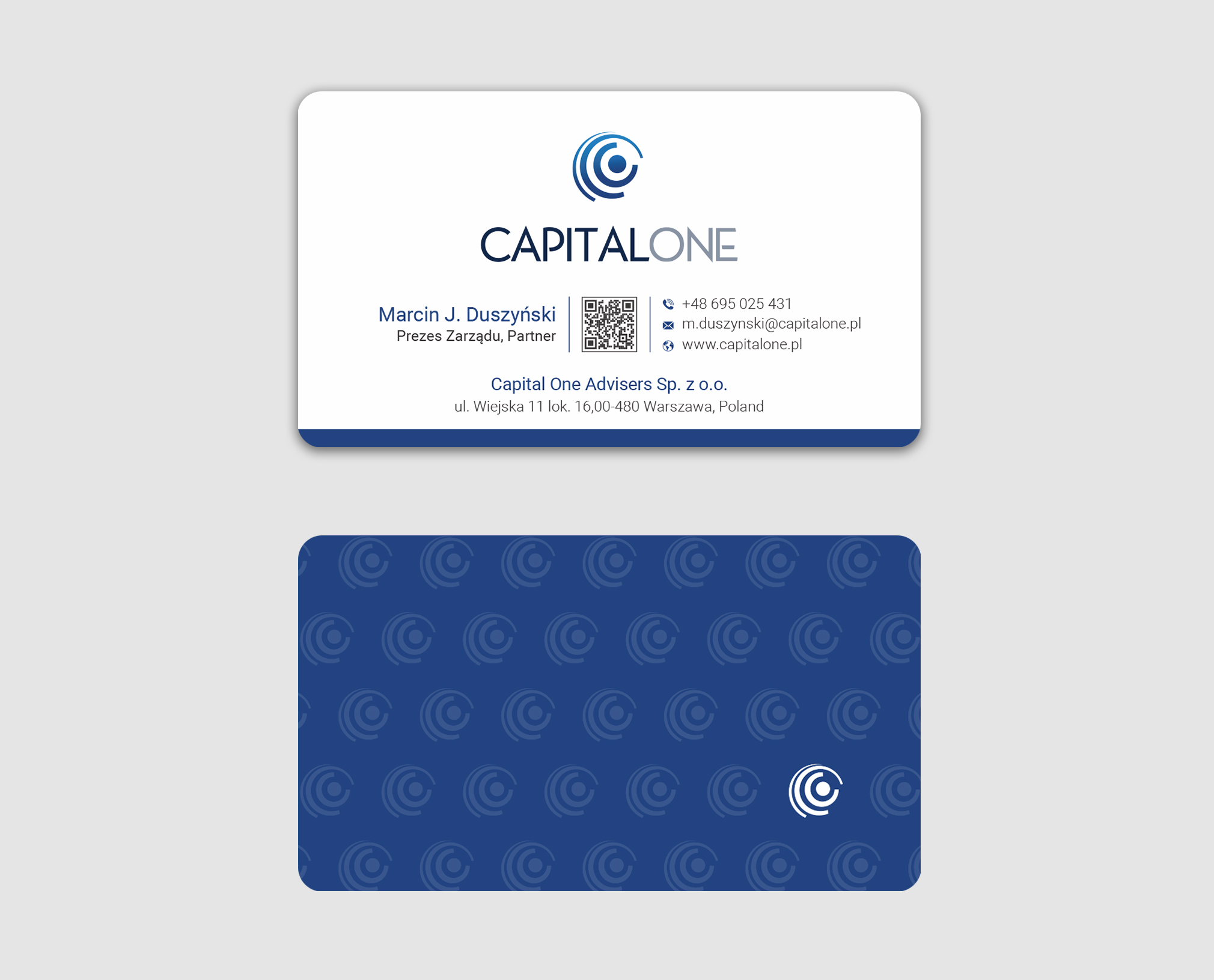 Business Card Design by Ekramul Hossen 2 for CAPITAL ONE PARTNERS SP. Z O.O. SP.K. | Design #25250405