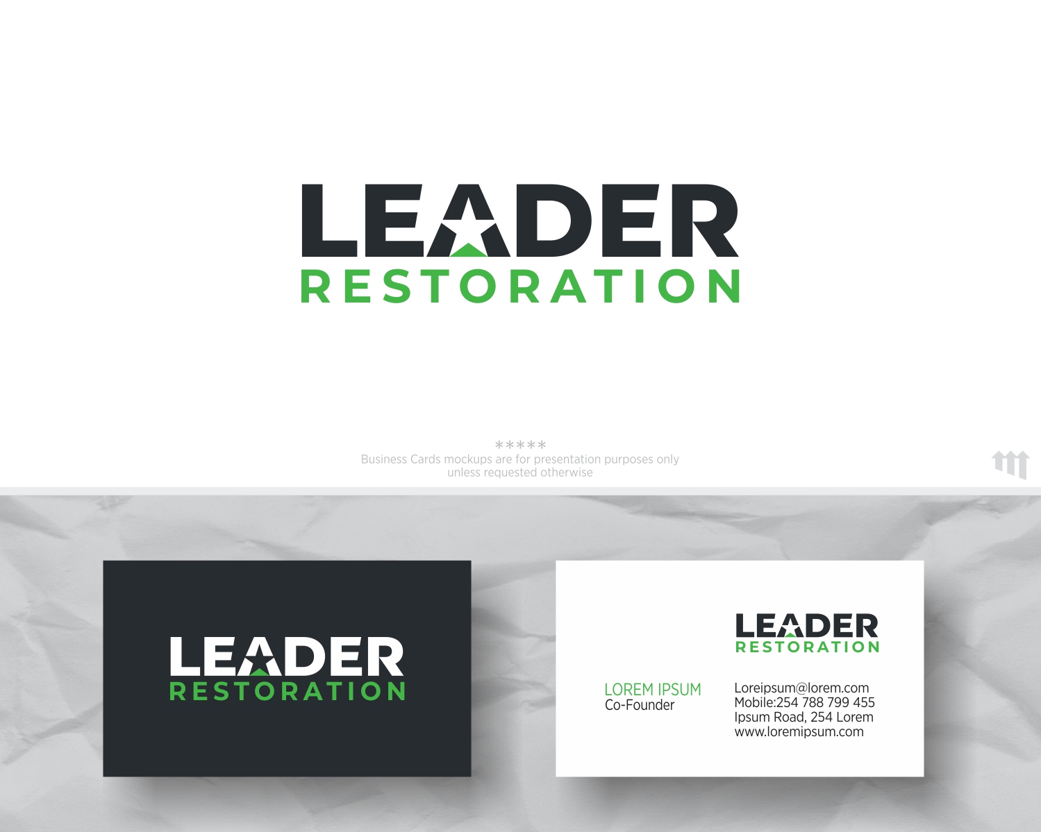 Logo Design by MBARO for Leader Restoration | Design: #25281525