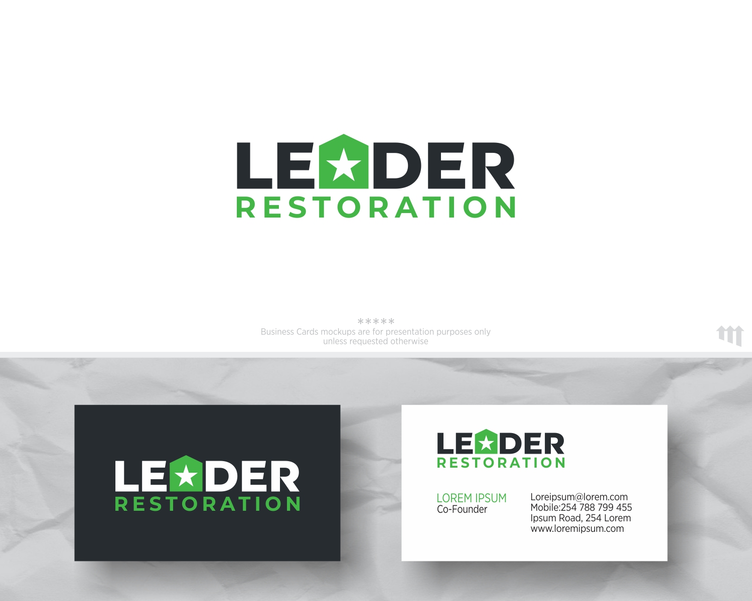 Logo Design by MBARO for Leader Restoration | Design #25281526