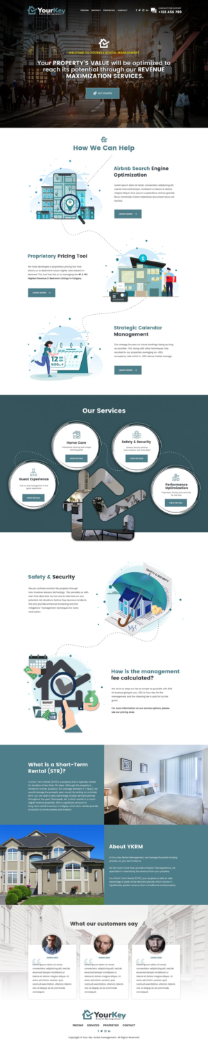 Short-Term Rental Website - Management Services for Property Owner