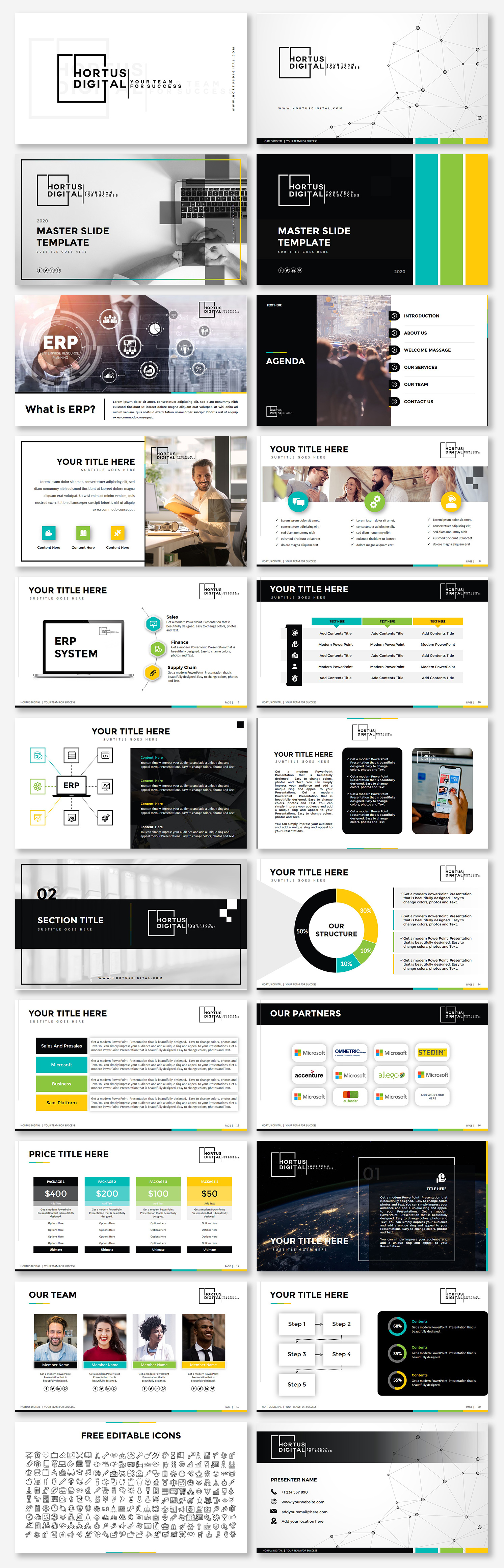 PowerPoint Design by Luvinda for HORTUS Digital | Design #25277834
