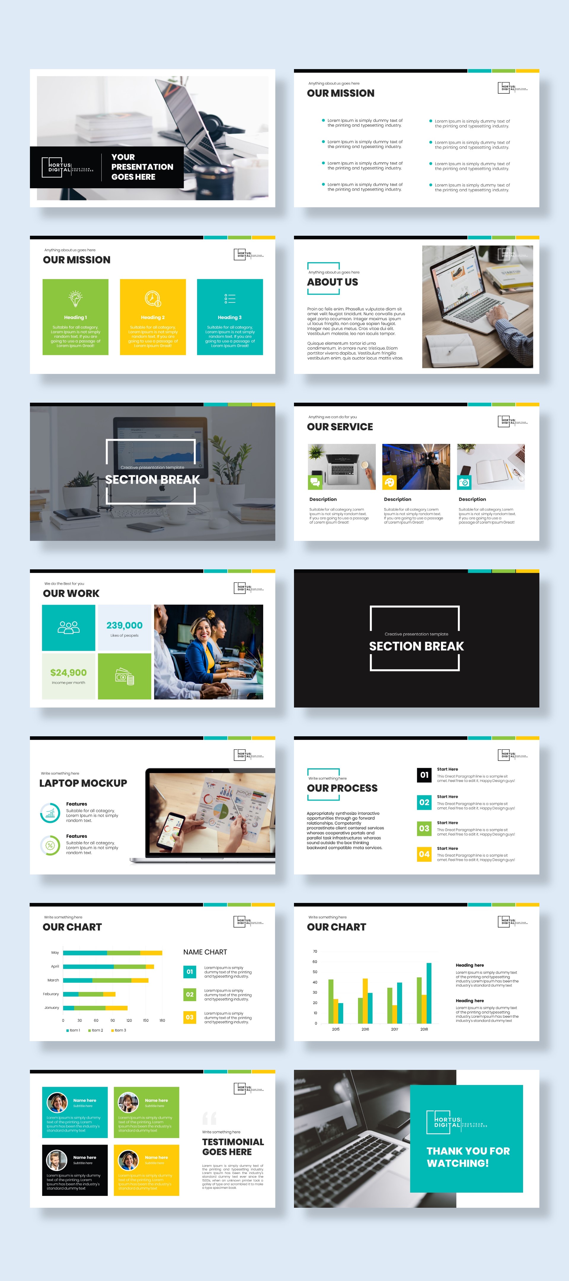 PowerPoint Design by I'm Leo for HORTUS Digital | Design #25298449