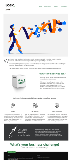 Design a single about page website landing page | Landing Page Design by Javelin Studio