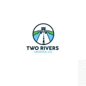 Probably would stack TWO RIVERS on top line and Logistics, LLC in smaller print on the second line. | Logo Design by Graphic Bricks