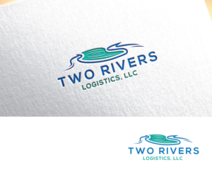 Probably would stack TWO RIVERS on top line and Logistics, LLC in smaller print on the second line. | Logo Design by step forward 2