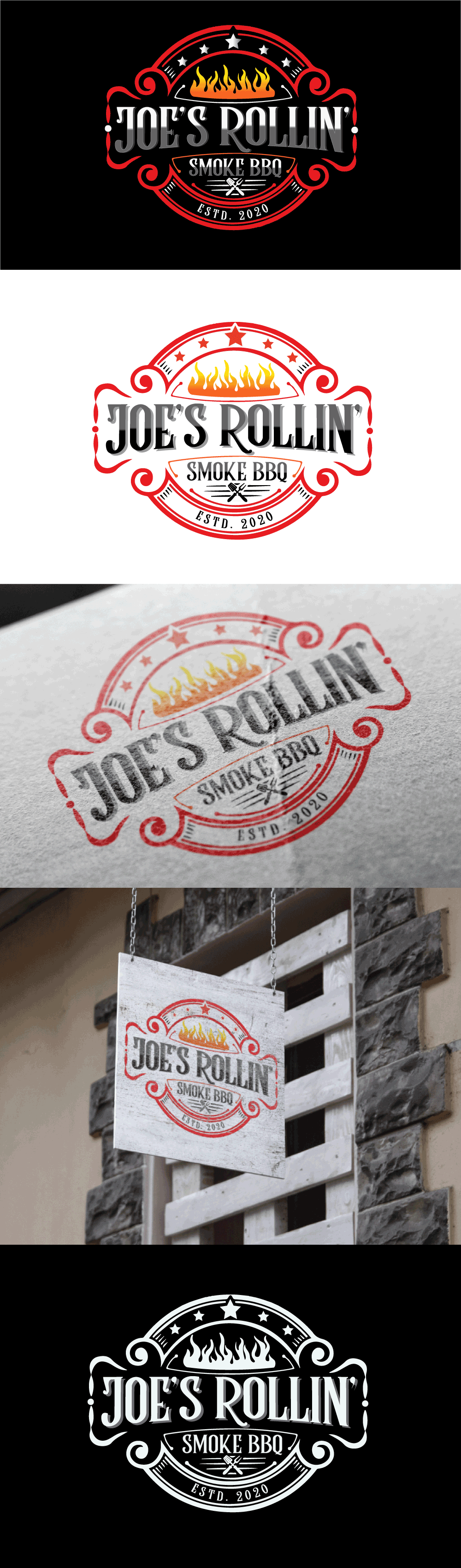 Logo Design by javed.iqbal for Joe's Rollin' Smoke BBQ | Design #25291020
