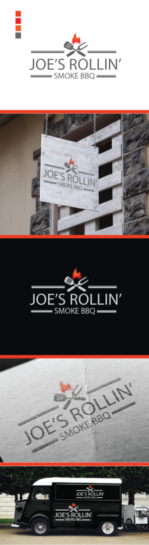 Logo Design by javed.iqbal for Joe's Rollin' Smoke BBQ | Design: #25296105