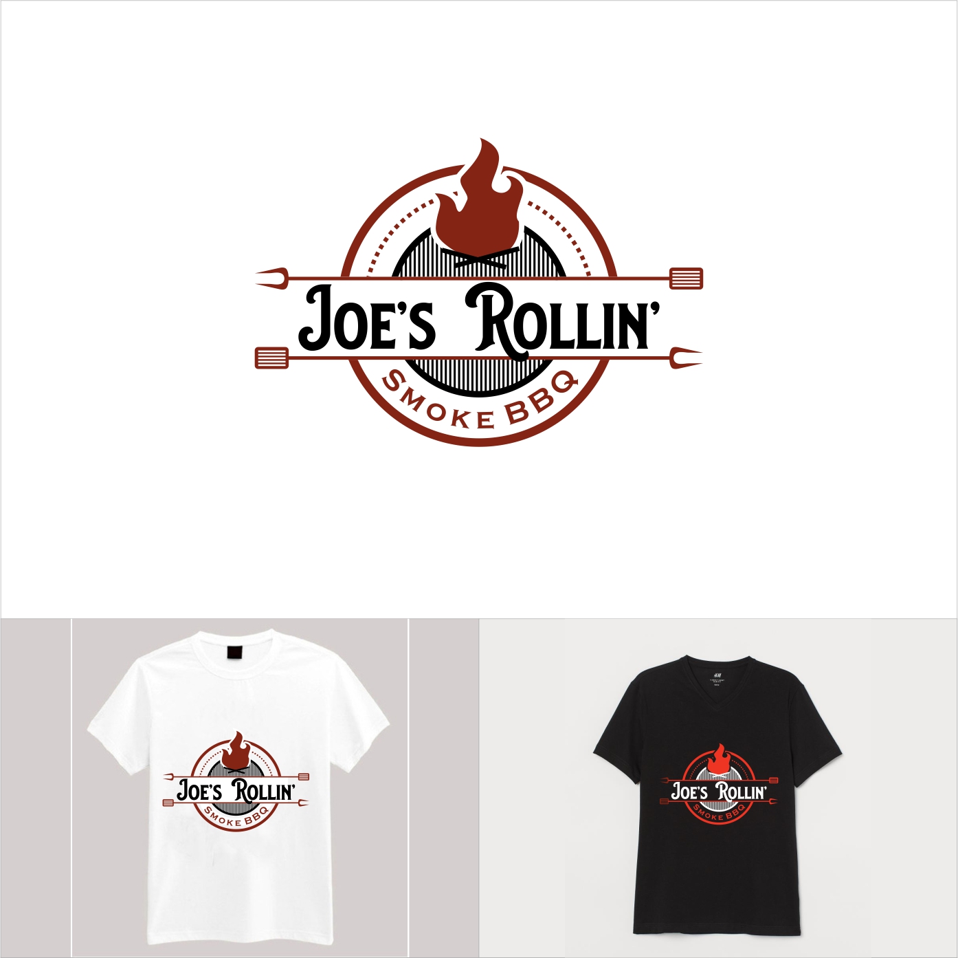 Logo Design by creative.bugs for Joe's Rollin' Smoke BBQ | Design #25271420