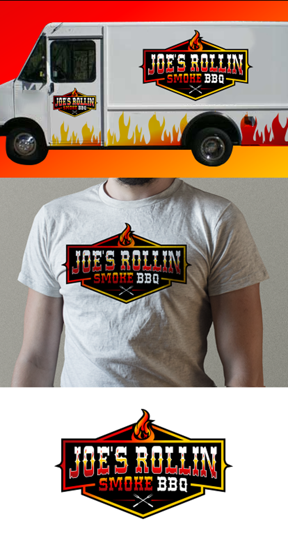 Logo Design by Cre@8ive.Colors for Joe's Rollin' Smoke BBQ | Design #25272189