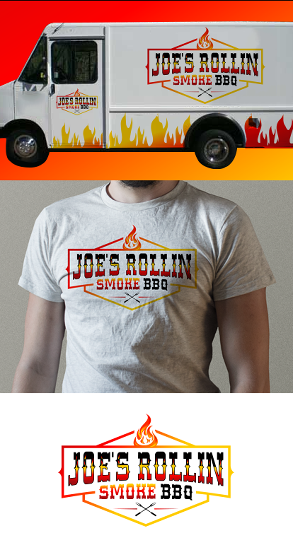 Logo Design by Cre@8ive.Colors for Joe's Rollin' Smoke BBQ | Design #25272191