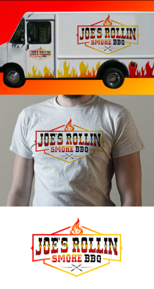 Logo Design by Cre@8ive.Colors for Joe's Rollin' Smoke BBQ | Design: #25272191