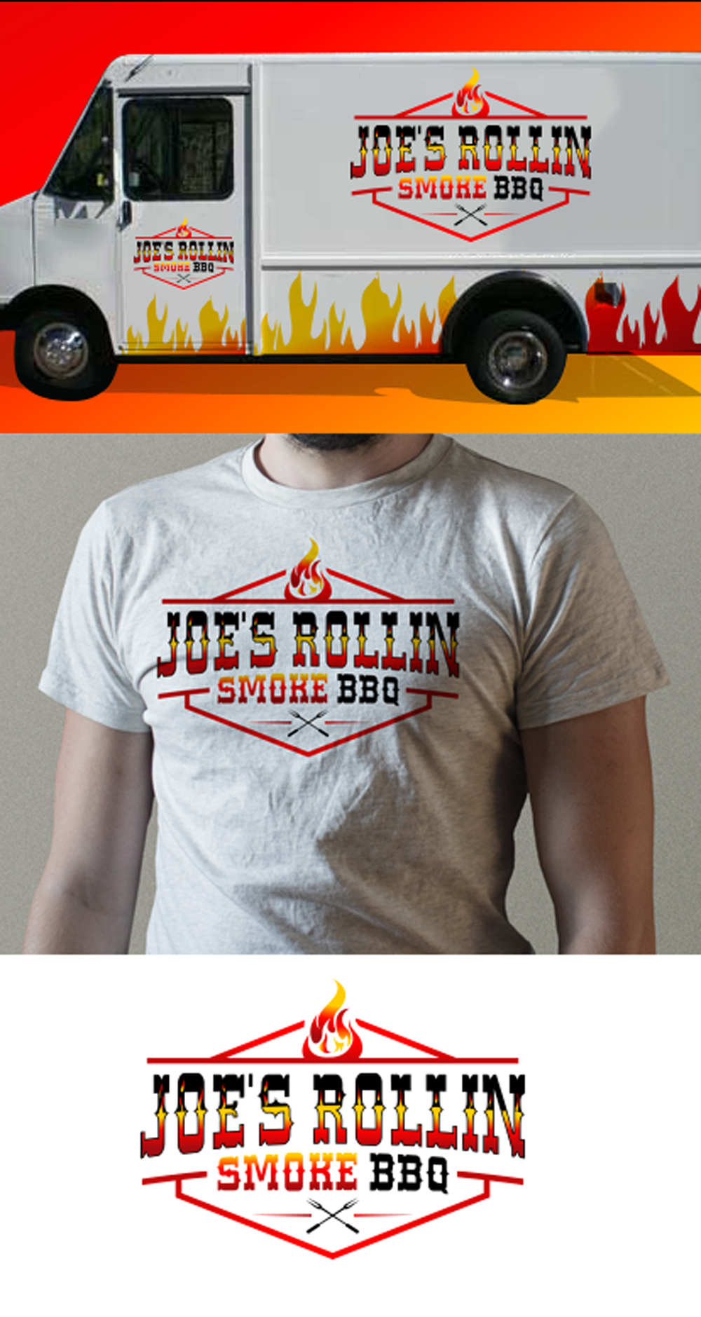 Logo Design by Cre@8ive.Colors for Joe's Rollin' Smoke BBQ | Design #25272192