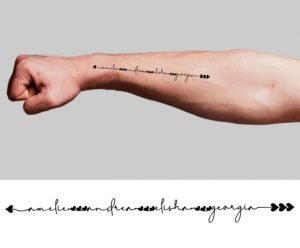 Minimalist one liner script tattoo | Tattoo Design by SAI DESIGNS