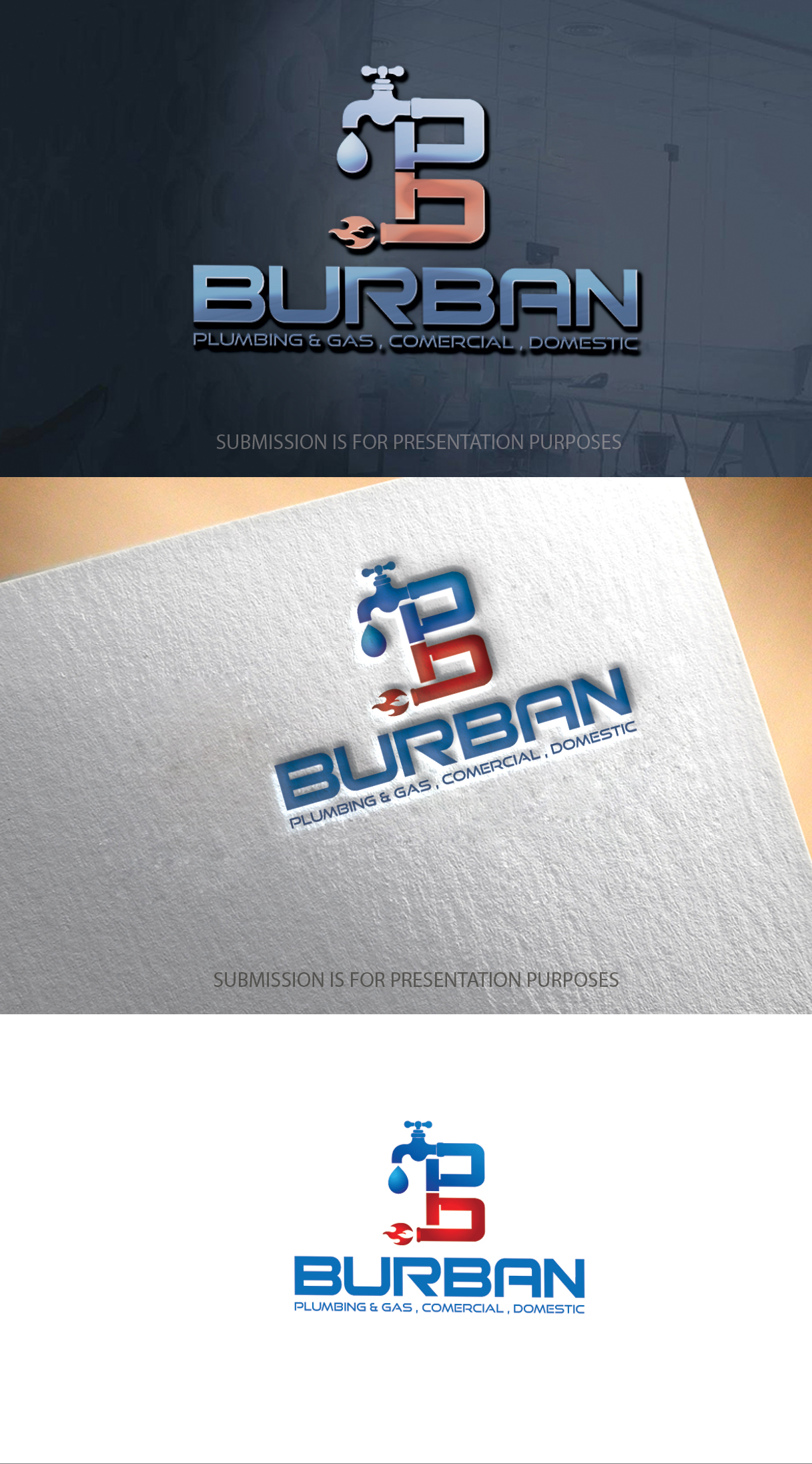 Diseño de Logo por graphicevolution para Burban Plumbing & Gas | Diseño #25274966
