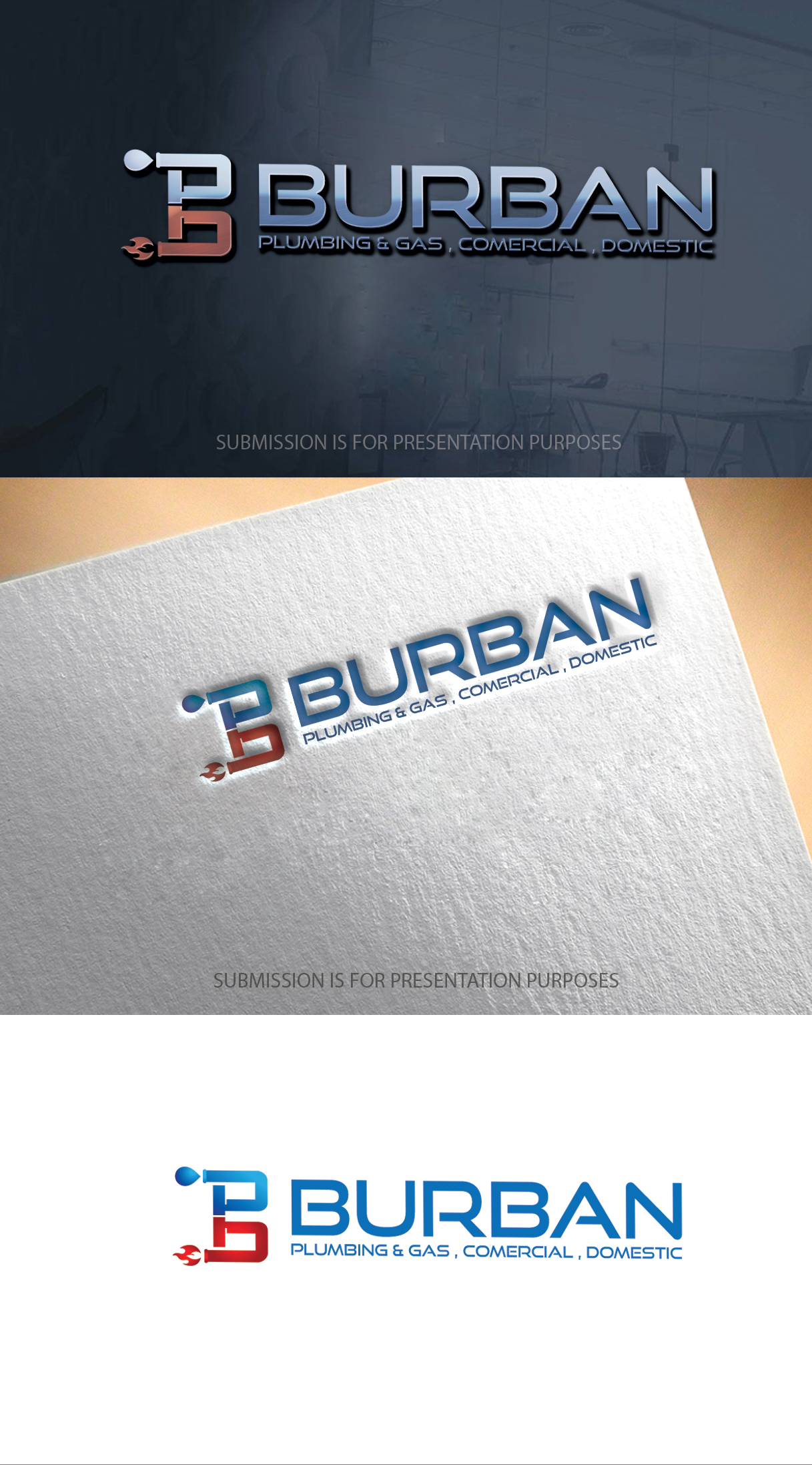 Diseño de Logo por graphicevolution para Burban Plumbing & Gas | Diseño #25274968