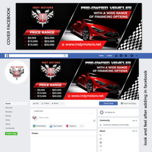 Facebook-Design von TSU Creations für Indy Motors, Inc. | Design: #25285913