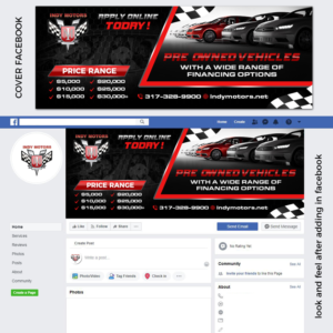 Facebook-Design von TSU Creations für Indy Motors, Inc. | Design: #25289137