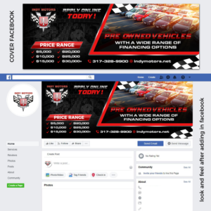 Facebook-Design von TSU Creations für Indy Motors, Inc. | Design: #25290733