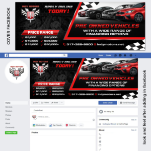 Indy Motors, Inc.  Automotive Dealership needs a banging Facebook Page!! | Facebook-Design von TSU Creations