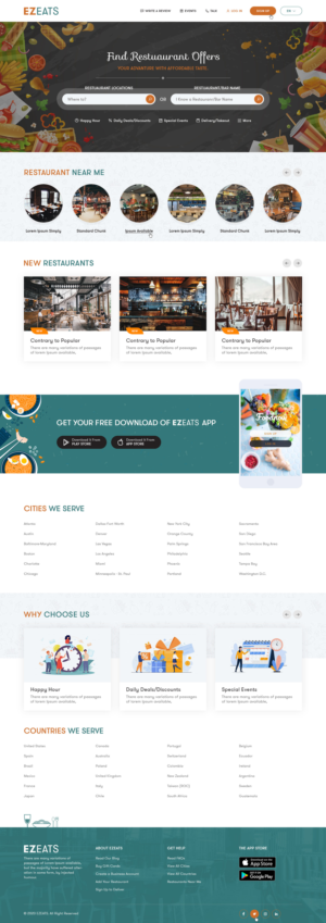 b2c portal. EaziEats. Attract diners and drinkers to restaurant/bar deals | Web Design by Ved Web Services
