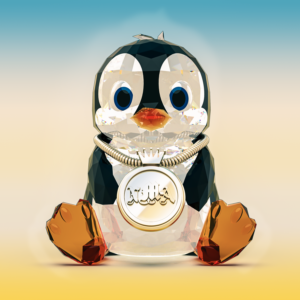 Glass Penguin With Diamond Chain | T-shirt Design by TAC Design