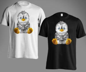 Glass Penguin With Diamond Chain | Diseño de Camiseta por Andi Yan