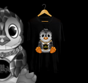 Glass Penguin With Diamond Chain | Diseño de Camiseta por HELLOCRUNK