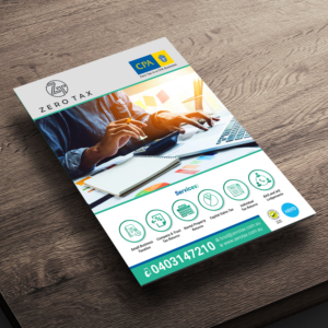 Business is called "Zero Tax". Accounting and tax services.  | Flyer-Design von Designers Hub
