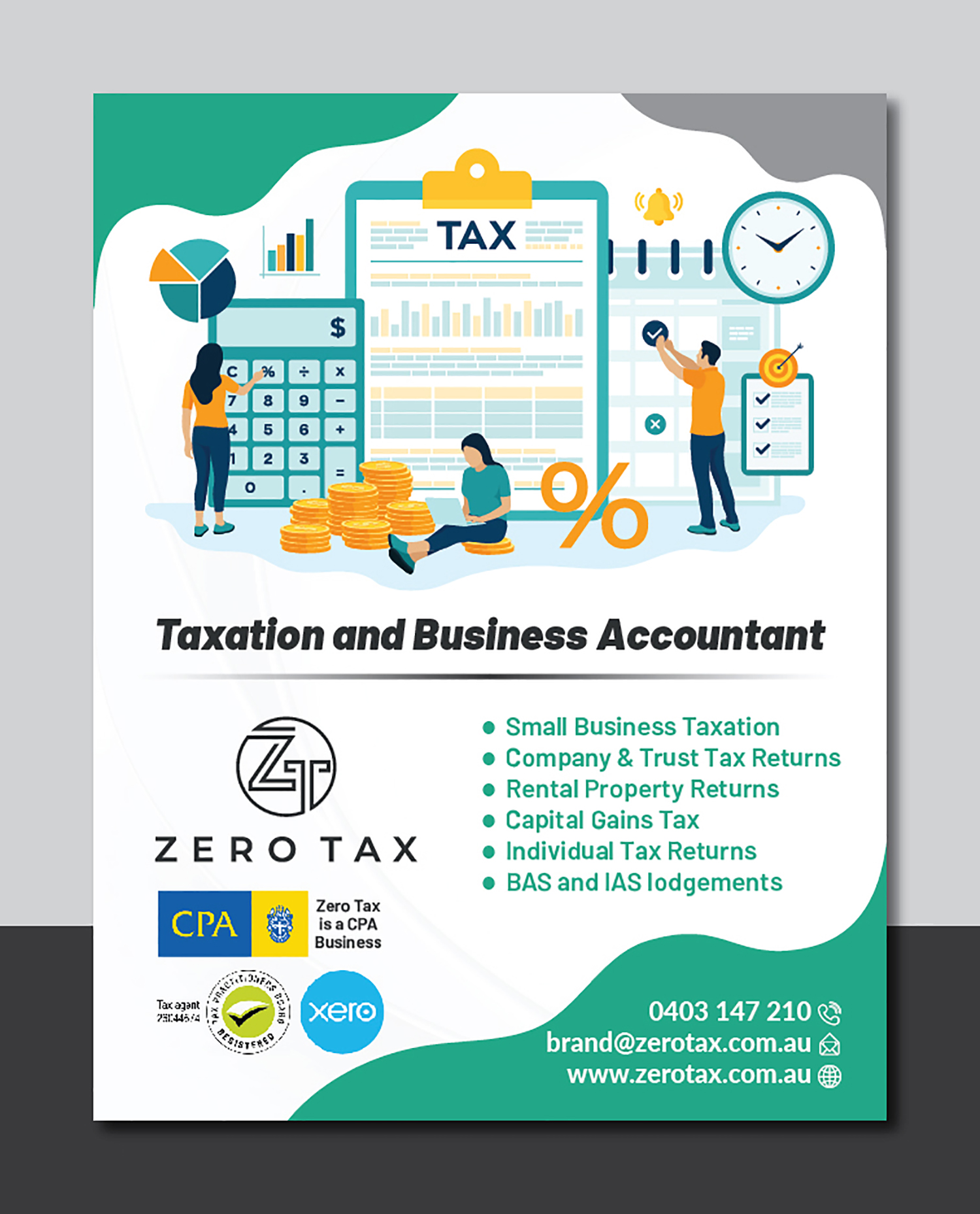 Design de Flyer par Deziners Zone pour Zero Tax | Design #25285988