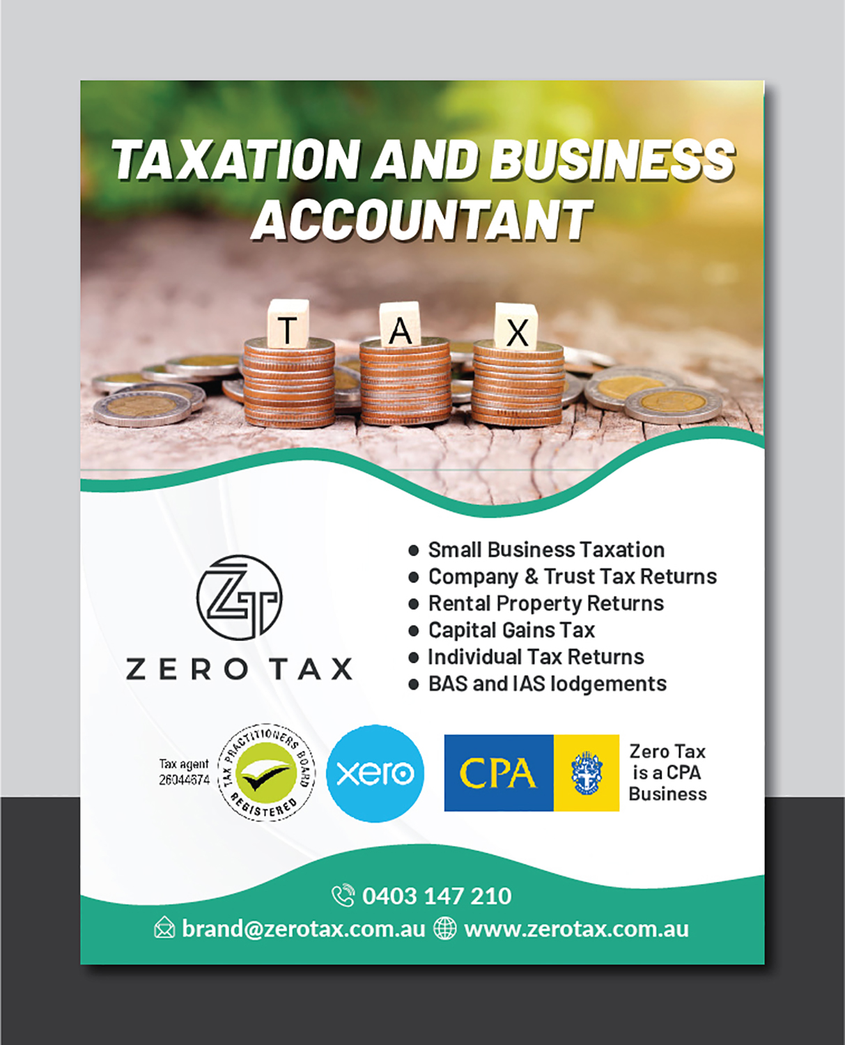 Flyer Design by Deziners Zone for Zero Tax | Design #25285991