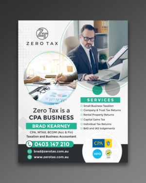 Business is called "Zero Tax". Accounting and tax services.  | Flyer-Design von ecorokerz