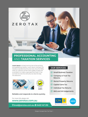 Flyer-Design von D Creative für Zero Tax | Design: #25283531