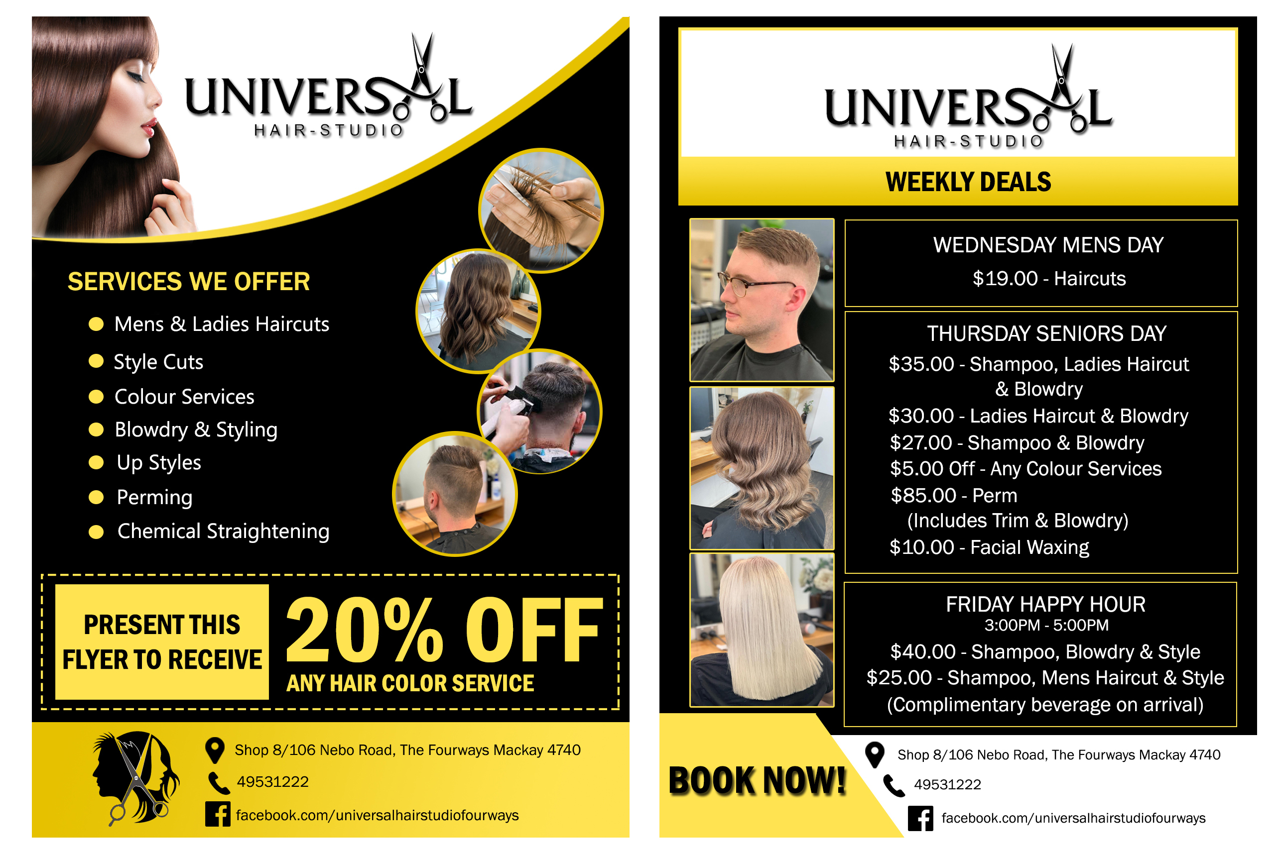 Upmarket, Bold, Hairdresser Flyer Design for a Company by Loraine 2