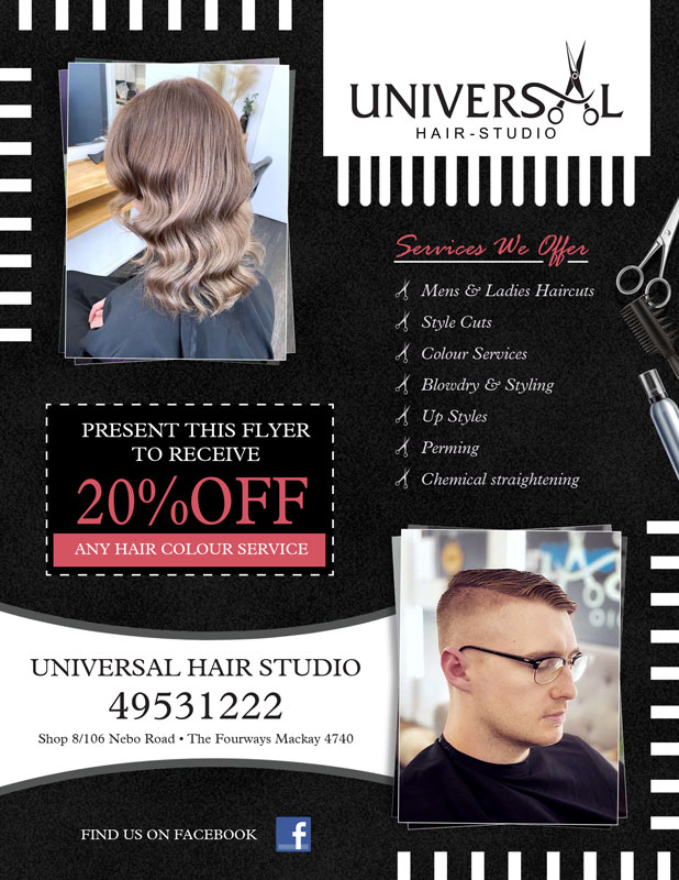 Upmarket, Bold, Hairdresser Flyer Design for a Company by Ramchander