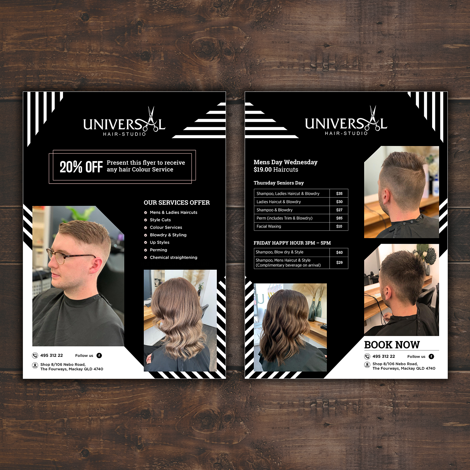 Upmarket, Bold, Hairdresser Flyer Design for a Company by GraphicsGuru