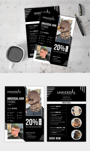 UNIVERSAL HAIR STUDIO NEEDS A FLYER MADE | Flyer Design by ZeneFashions