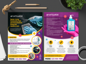 Avantgarde Senior Living Marketing Brochure, Covid-19 Brochure, Introduction to our manager  | Design de Flyer par SAI DESIGNS
