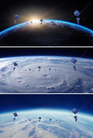 Cover photo and logo for a new project on Satellite Swarms around earth | Diseño Gráfico por MK-3D