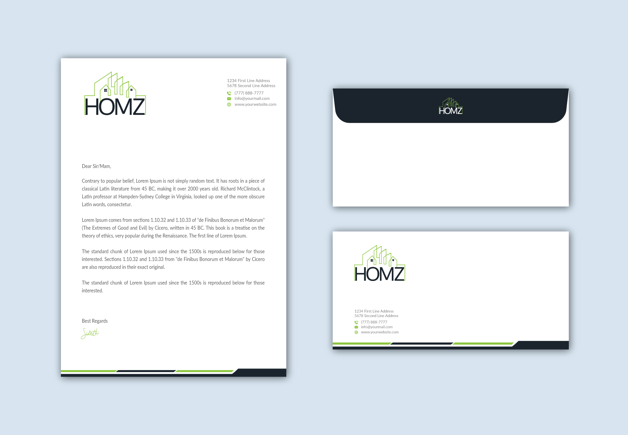 Stationery Design by Musa. A for Homz app | Design #25296979