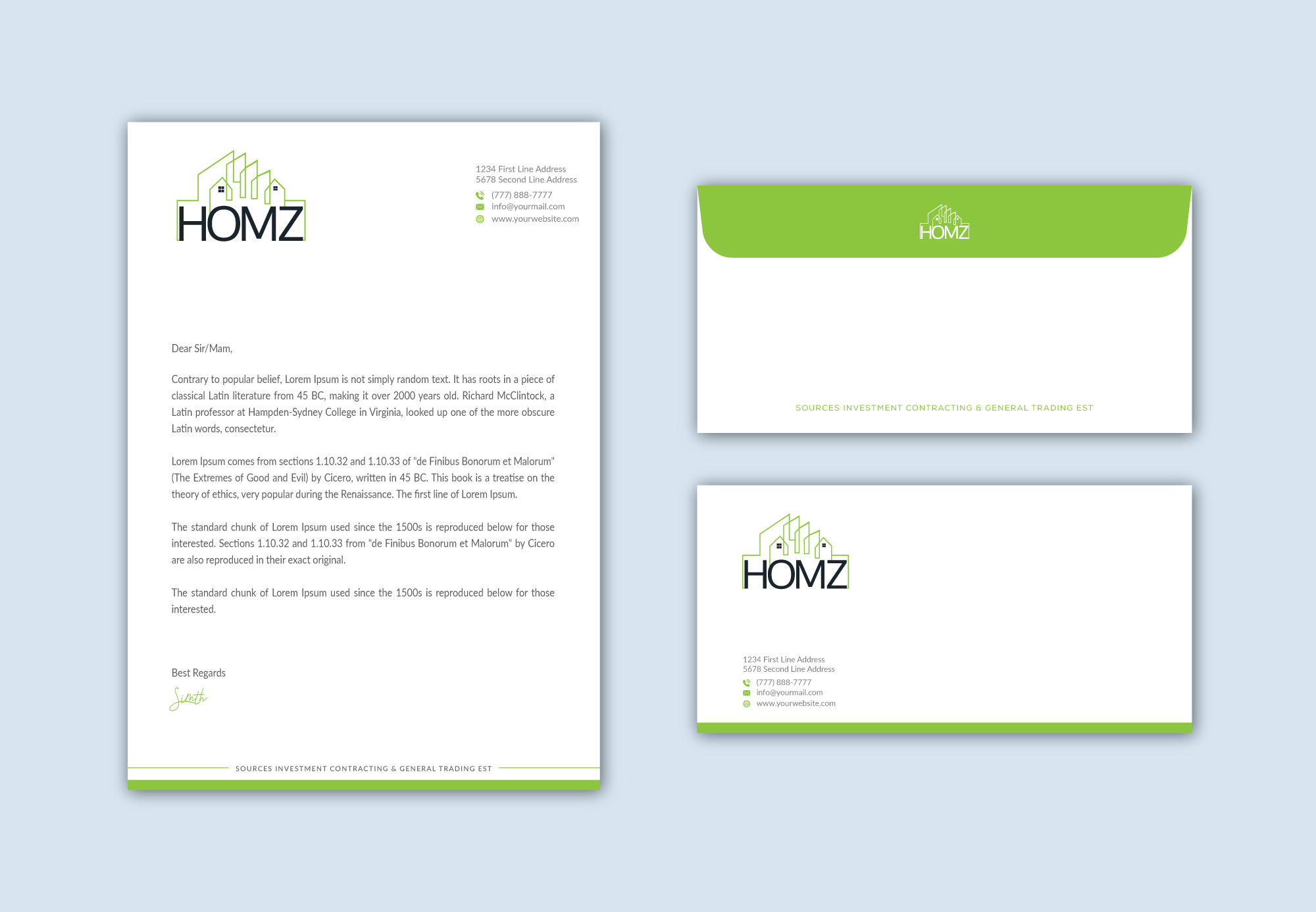 Stationery Design by Musa. A for Homz app | Design #25296985