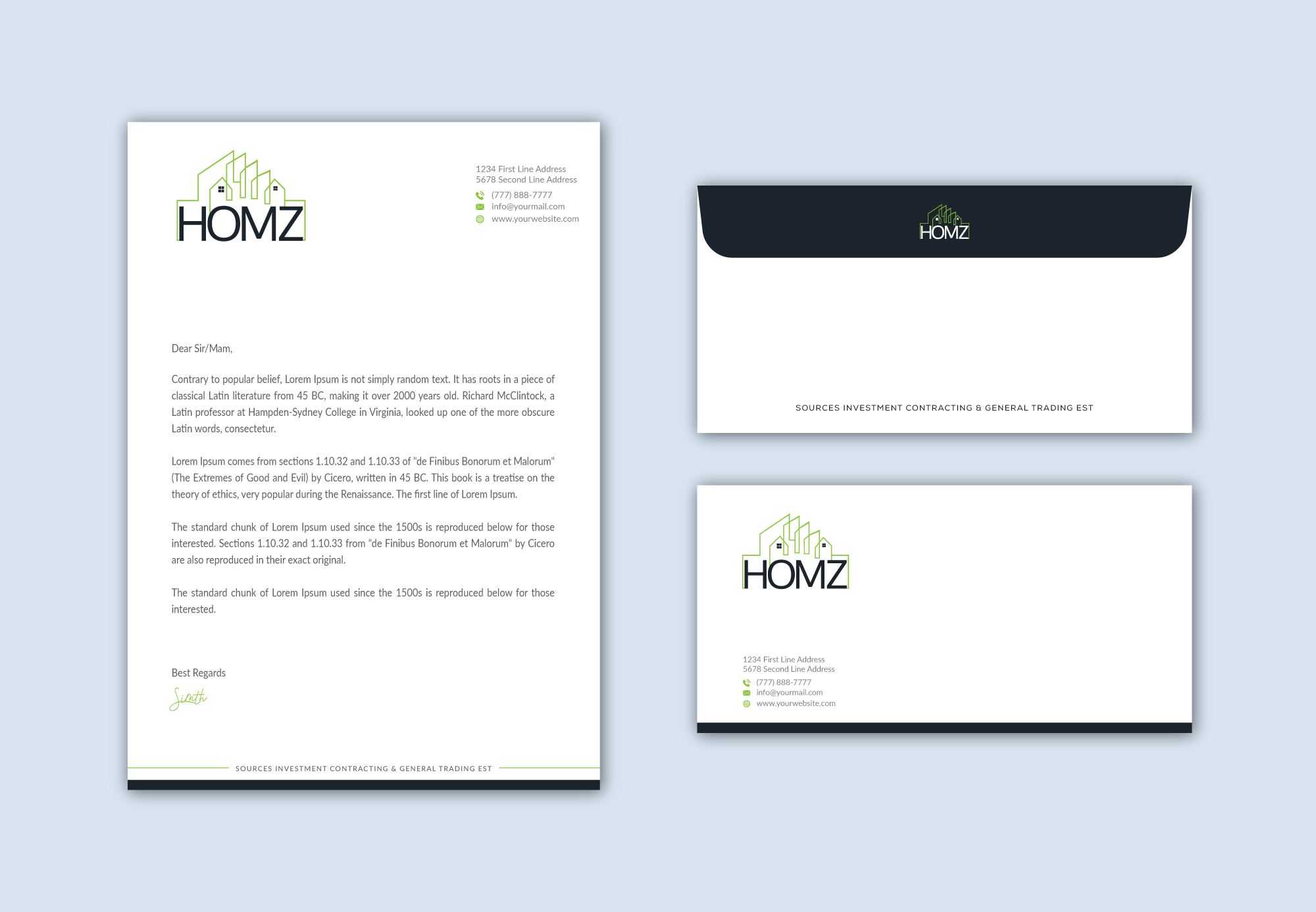 Stationery Design by Musa. A for Homz app | Design #25296986